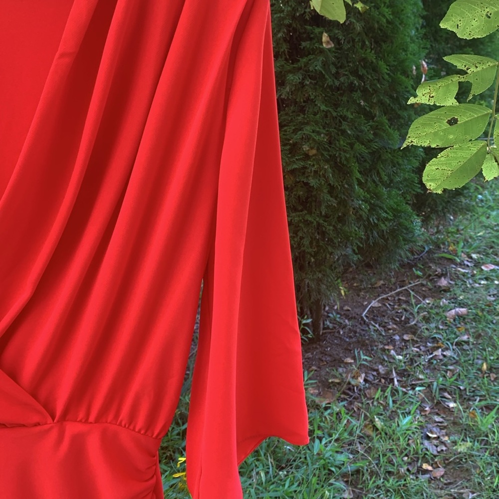 Amanda Uprichard Demetra Dress in Crimson - Picture 7 of 12
